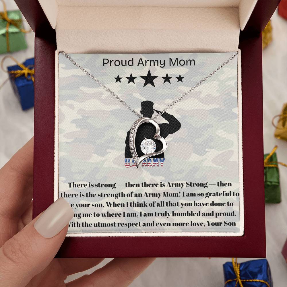 Army Mom, My Courageous Heart – A Necklace for Your Endless Love