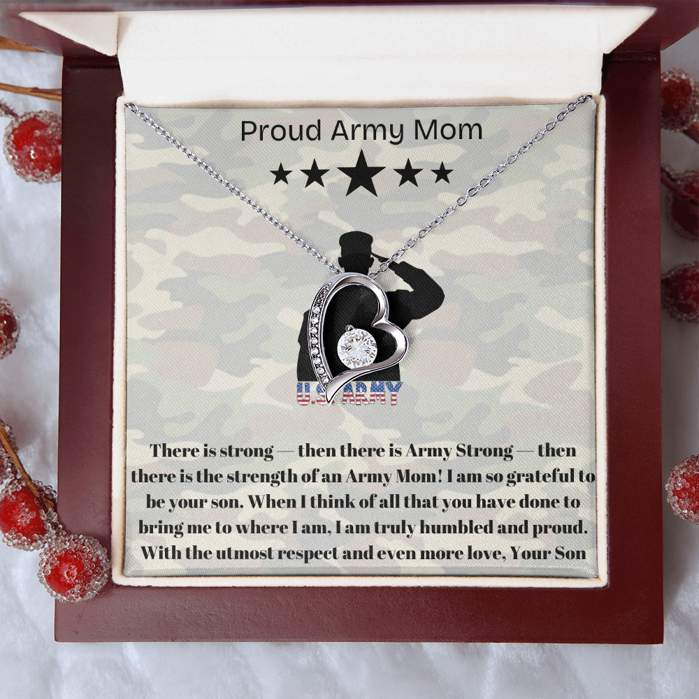 Army Mom, My Courageous Heart – A Necklace for Your Endless Love