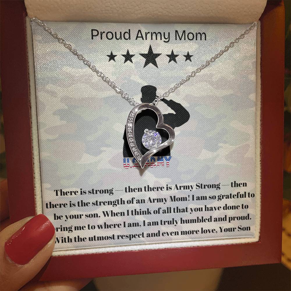 Army Mom, My Courageous Heart – A Necklace for Your Endless Love