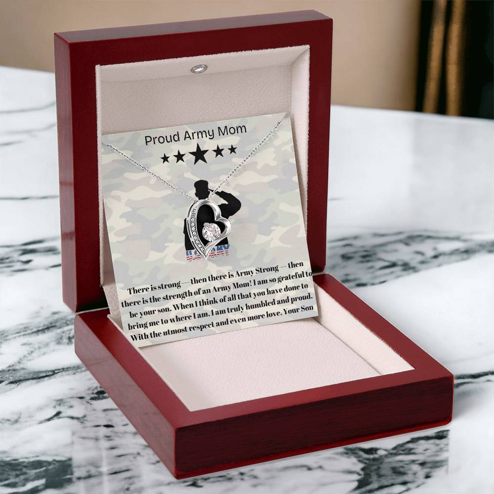 Army Mom, My Courageous Heart – A Necklace for Your Endless Love