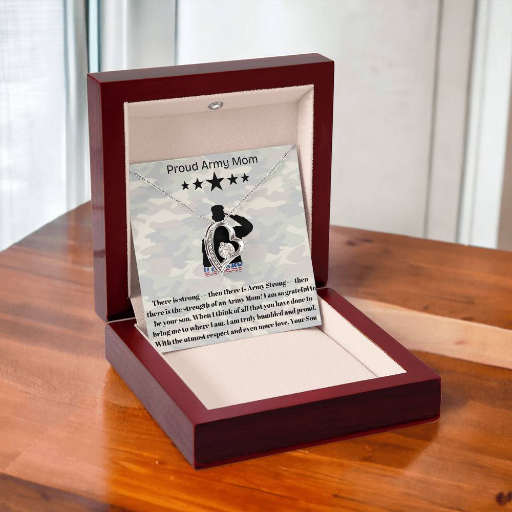Army Mom, My Courageous Heart – A Necklace for Your Endless Love