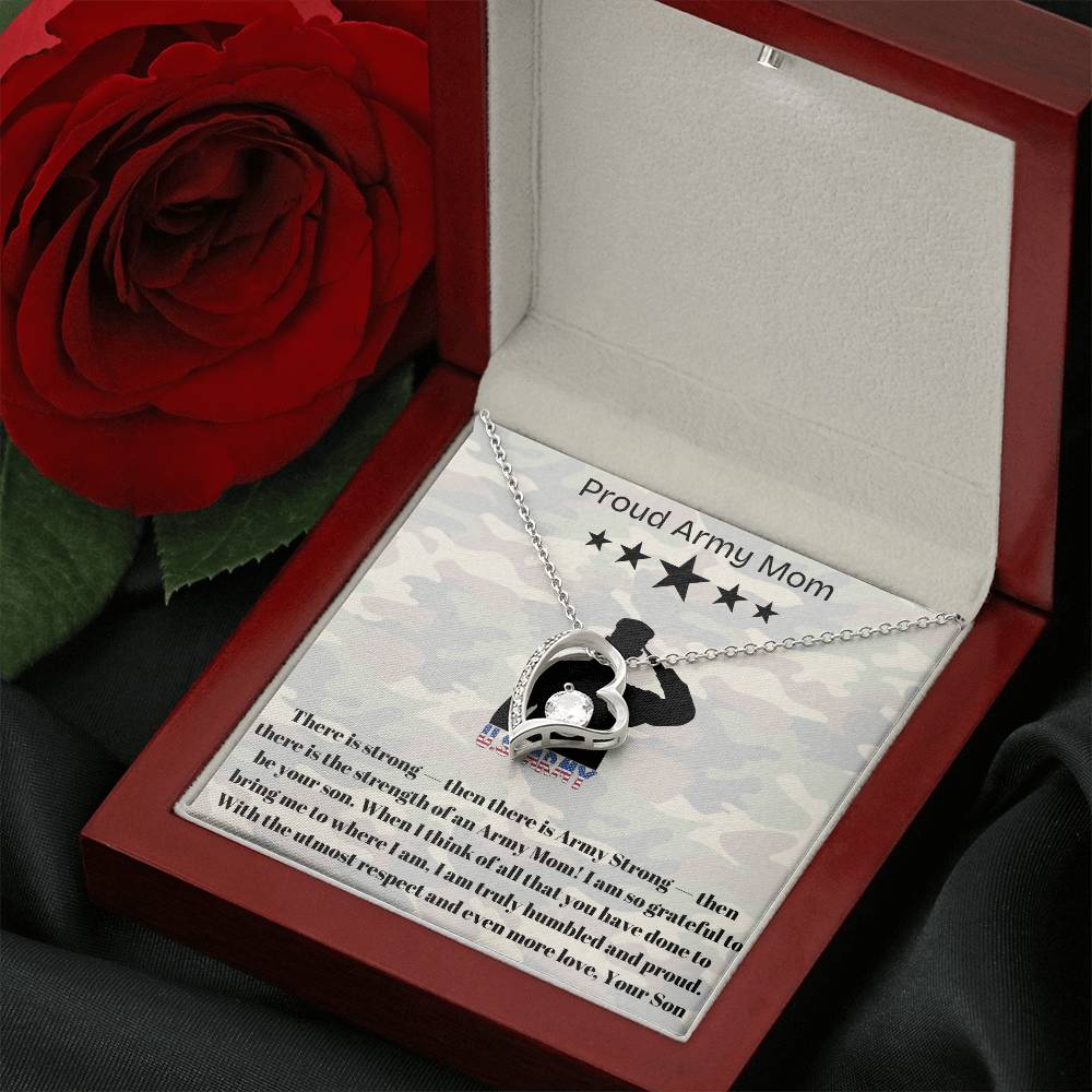 Army Mom, My Courageous Heart – A Necklace for Your Endless Love