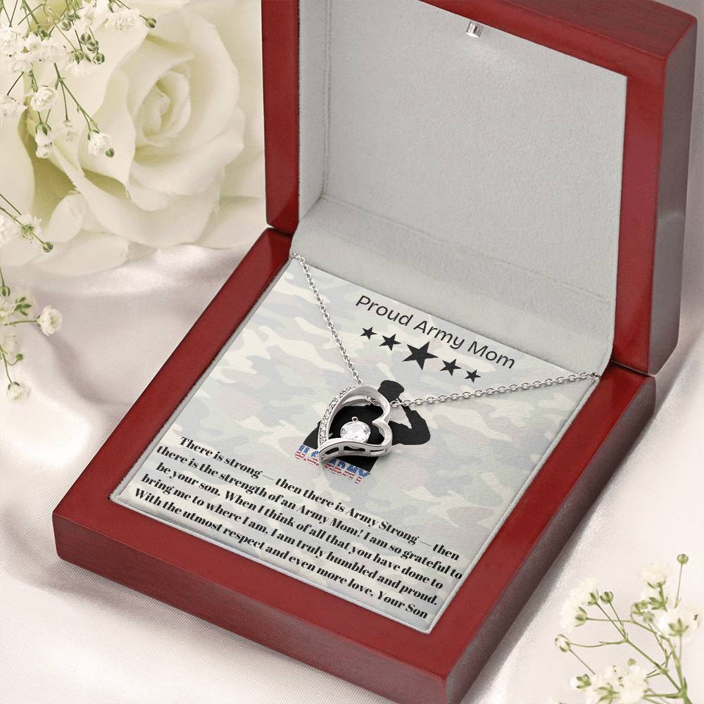 Army Mom, My Courageous Heart – A Necklace for Your Endless Love