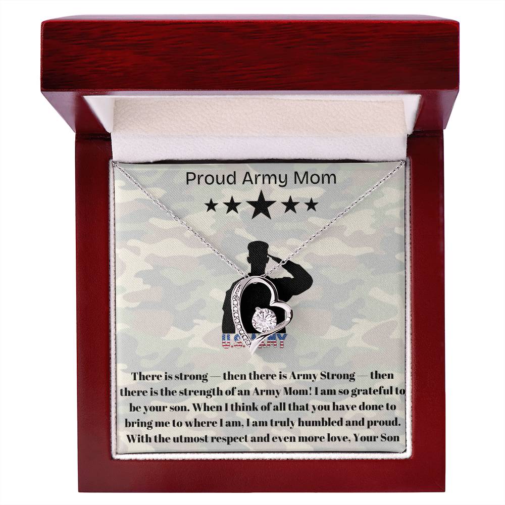 Army Mom, My Courageous Heart – A Necklace for Your Endless Love