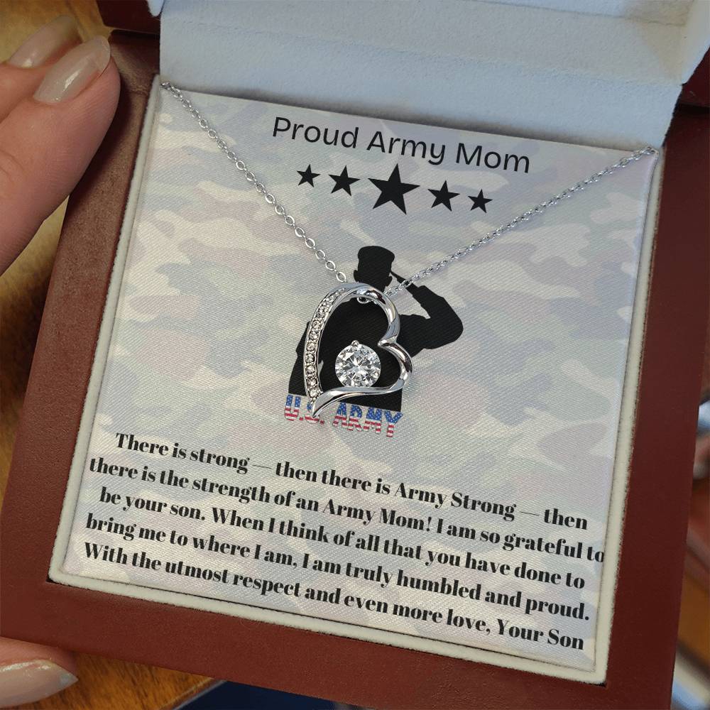 Army Mom, My Courageous Heart – A Necklace for Your Endless Love
