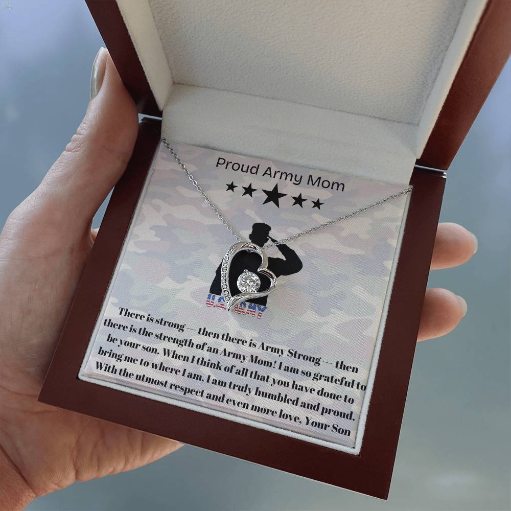 Army Mom, My Courageous Heart – A Necklace for Your Endless Love