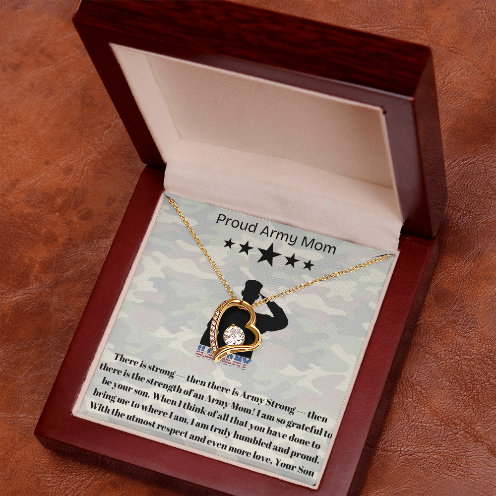 Army Mom, My Courageous Heart – A Necklace for Your Endless Love