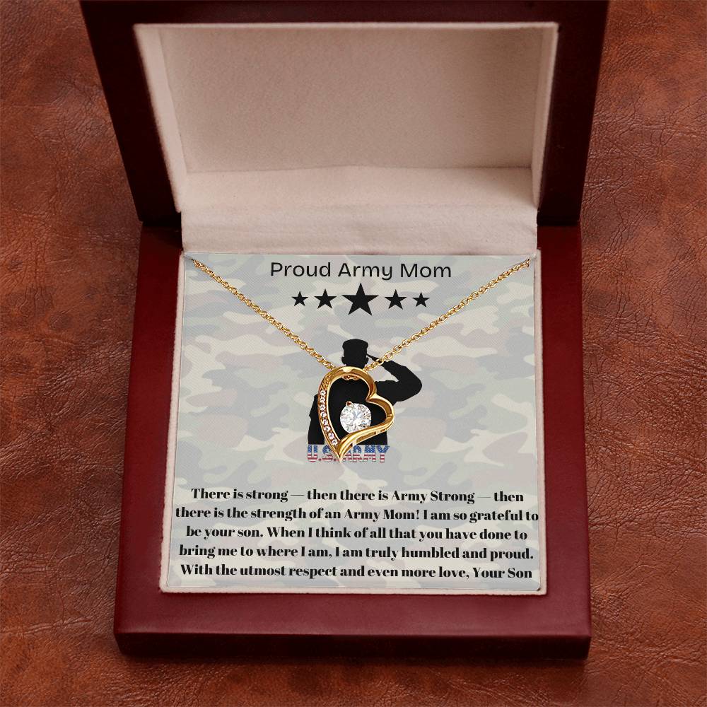 Army Mom, My Courageous Heart – A Necklace for Your Endless Love