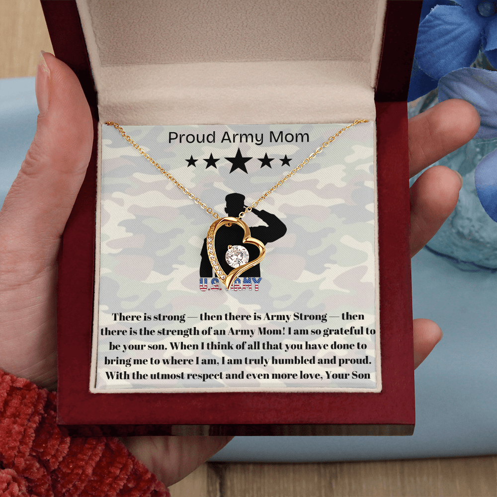 Army Mom, My Courageous Heart – A Necklace for Your Endless Love