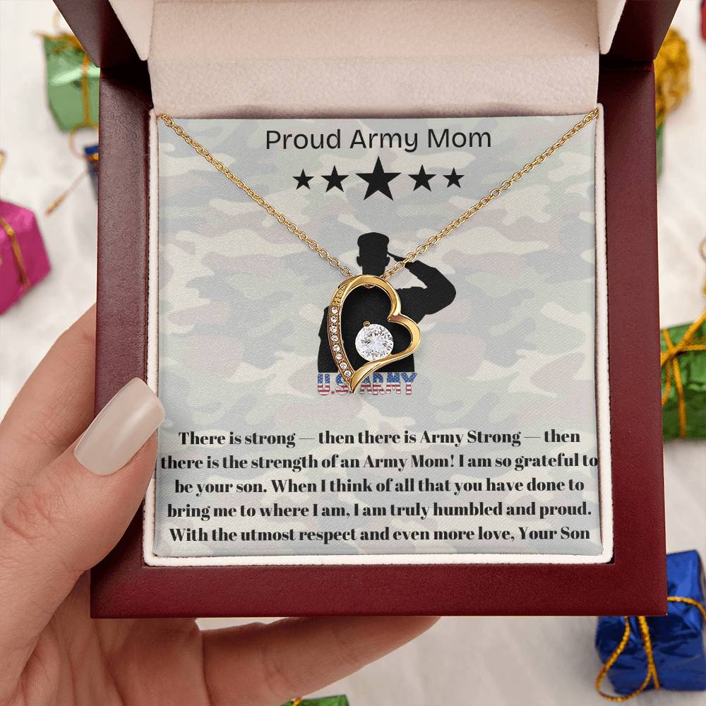 Army Mom, My Courageous Heart – A Necklace for Your Endless Love