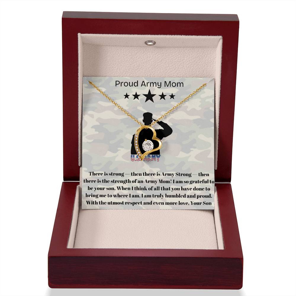 Army Mom, My Courageous Heart – A Necklace for Your Endless Love