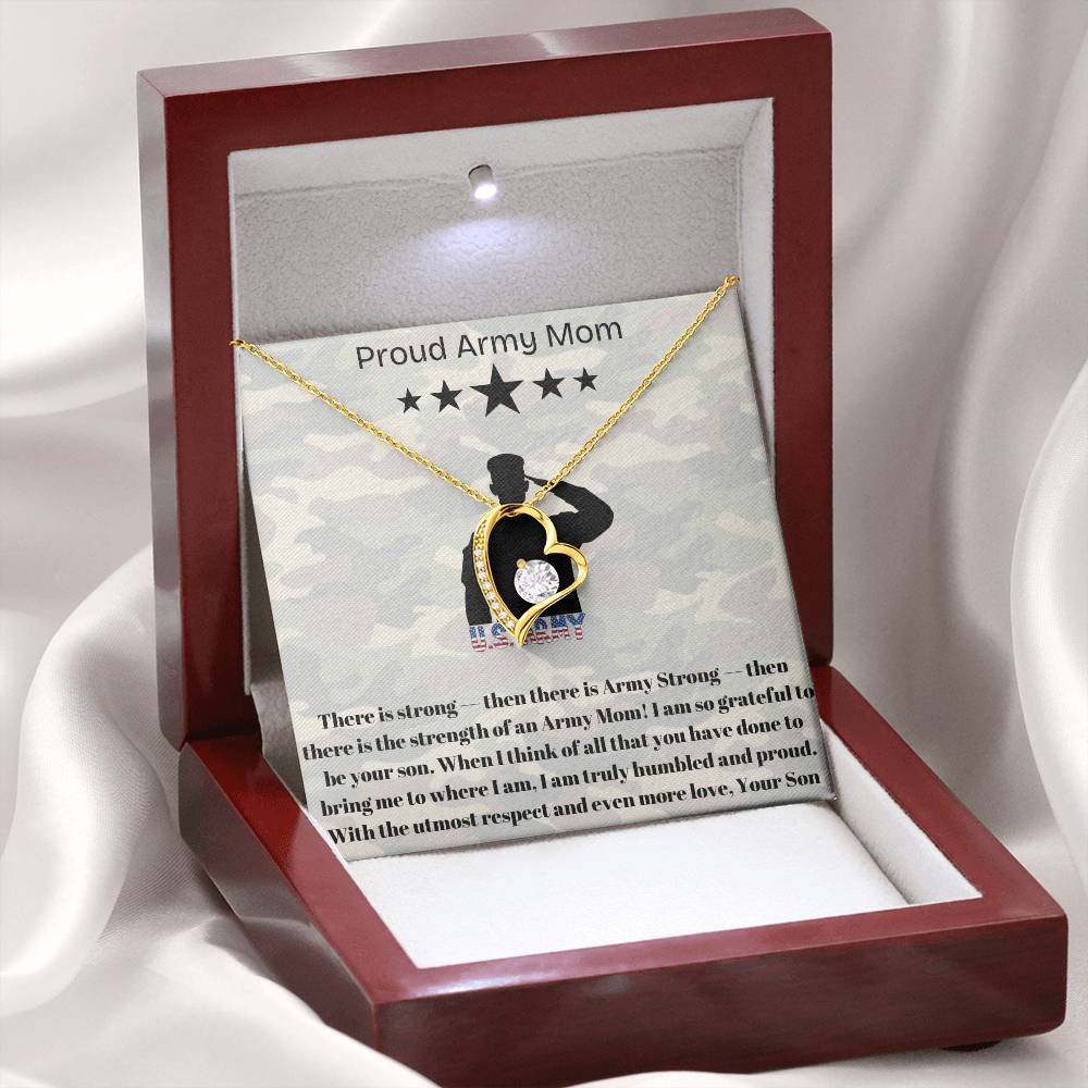 Army Mom, My Courageous Heart – A Necklace for Your Endless Love