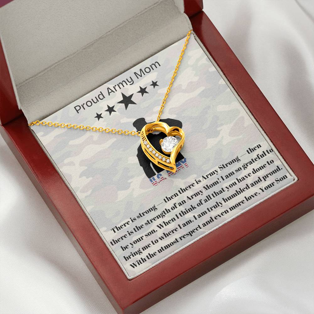 Army Mom, My Courageous Heart – A Necklace for Your Endless Love