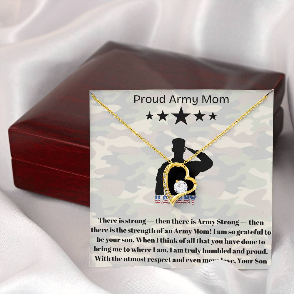 Army Mom, My Courageous Heart – A Necklace for Your Endless Love