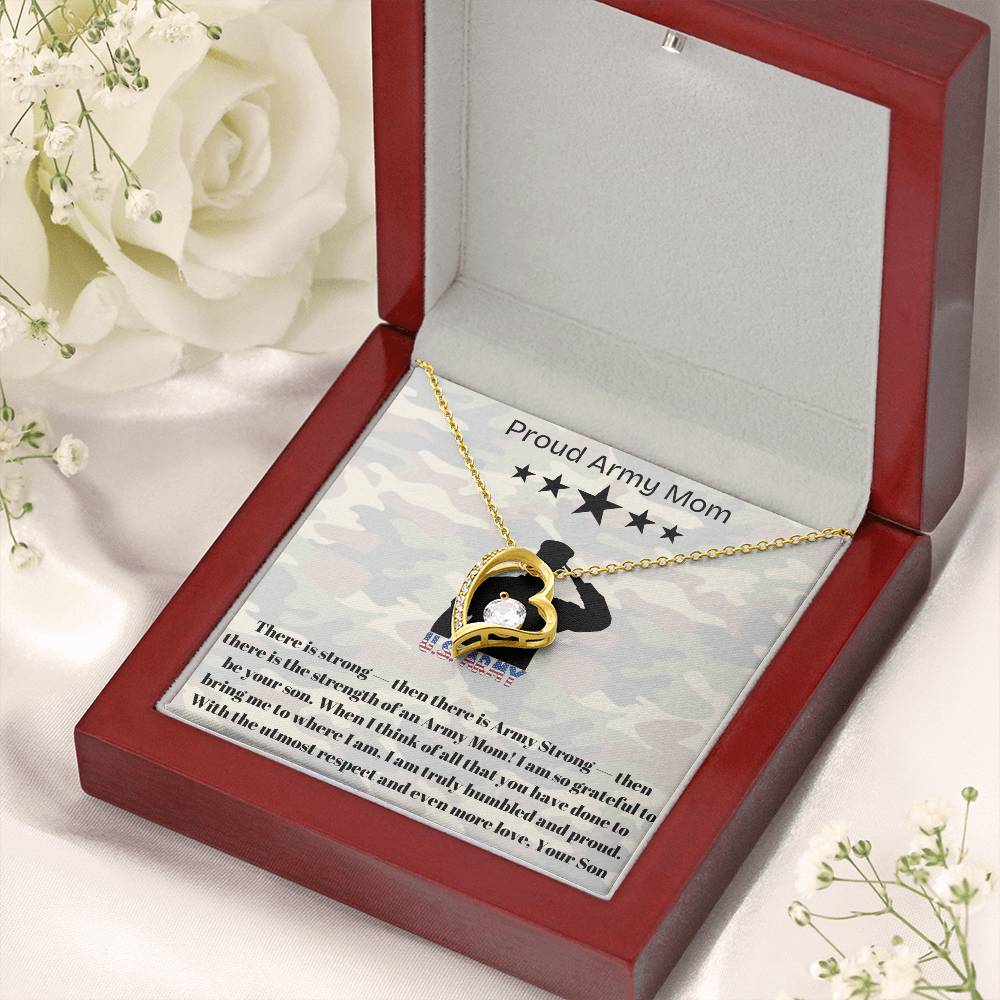 Army Mom, My Courageous Heart – A Necklace for Your Endless Love