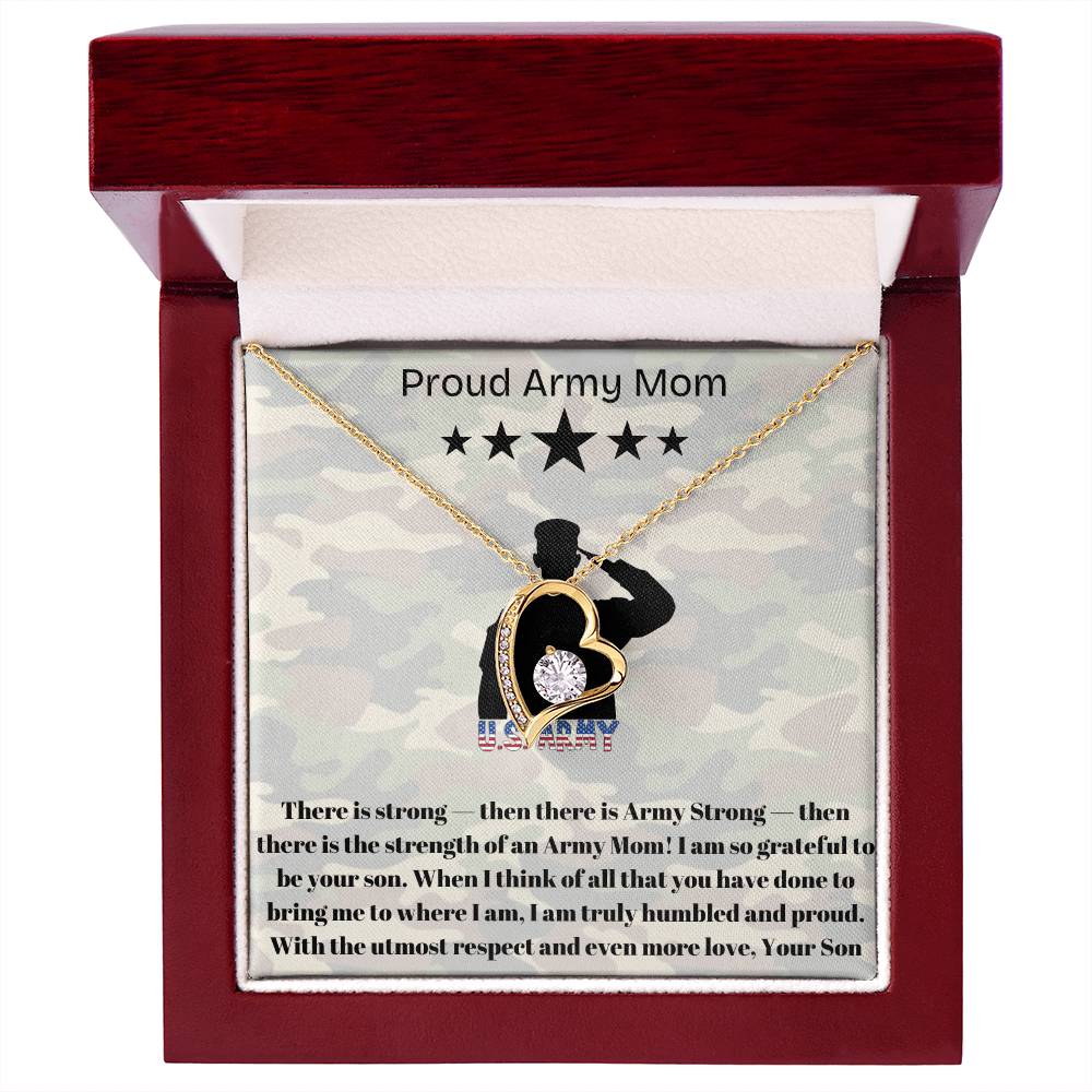 Army Mom, My Courageous Heart – A Necklace for Your Endless Love