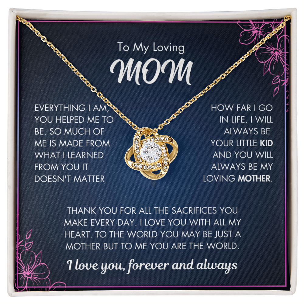 Mom, You Are My World - Sentimental Necklace Gift with Loving Message Card