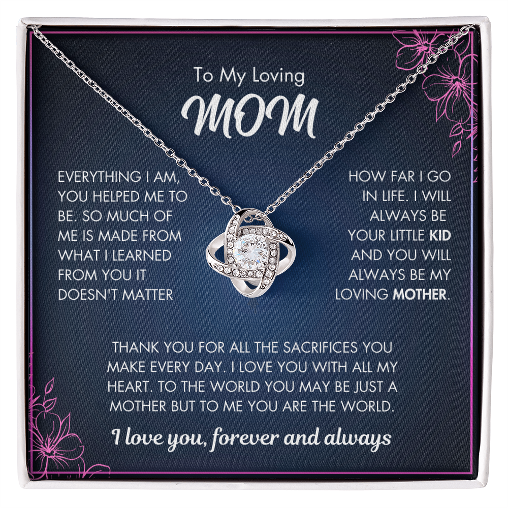 Mom, You Are My World - Sentimental Necklace Gift with Loving Message Card