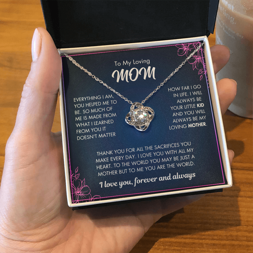 Mom, You Are My World - Sentimental Necklace Gift with Loving Message Card