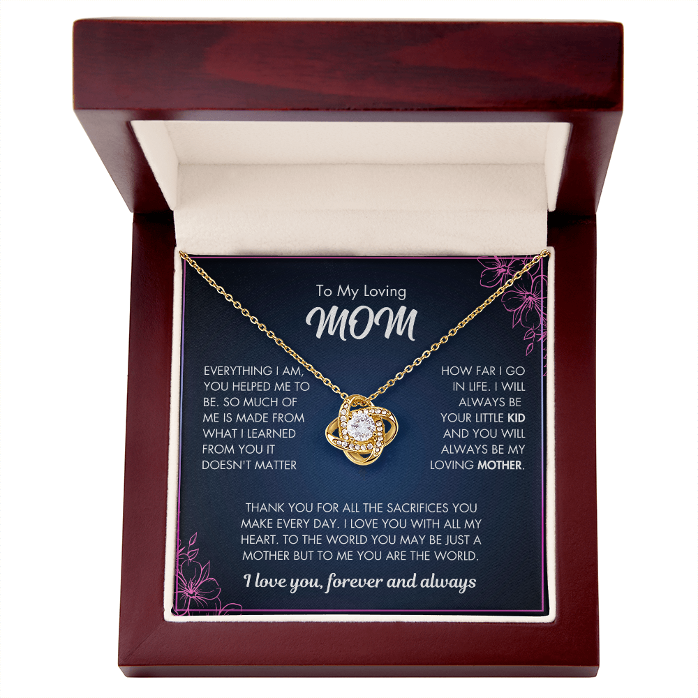 Mom, You Are My World - Sentimental Necklace Gift with Loving Message Card