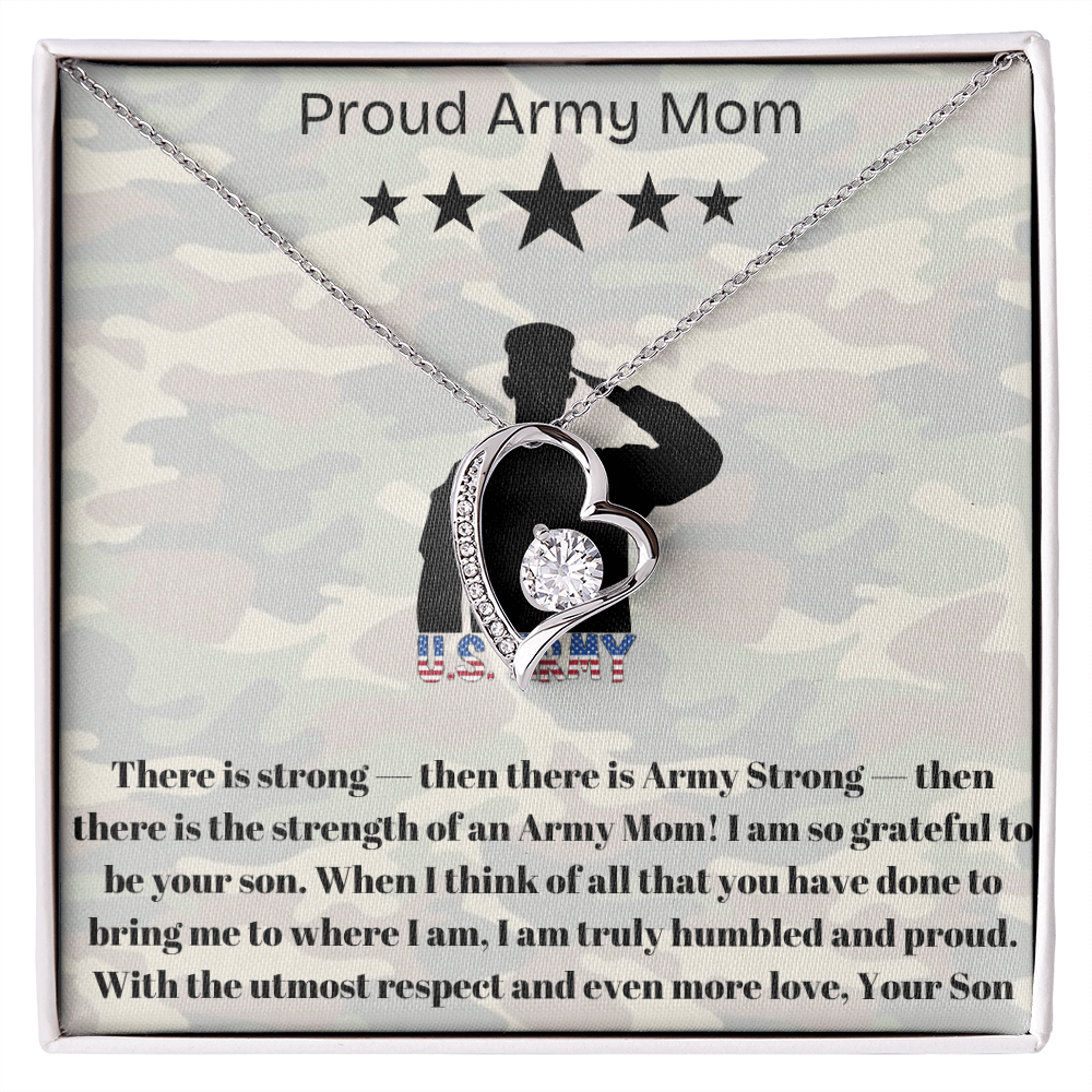 Army Mom, My Courageous Heart – A Necklace for Your Endless Love