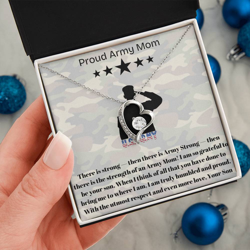 Army Mom, My Courageous Heart – A Necklace for Your Endless Love