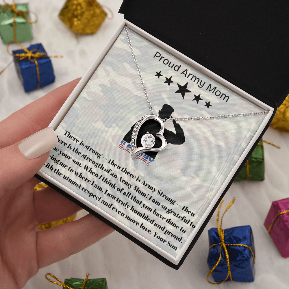 Army Mom, My Courageous Heart – A Necklace for Your Endless Love