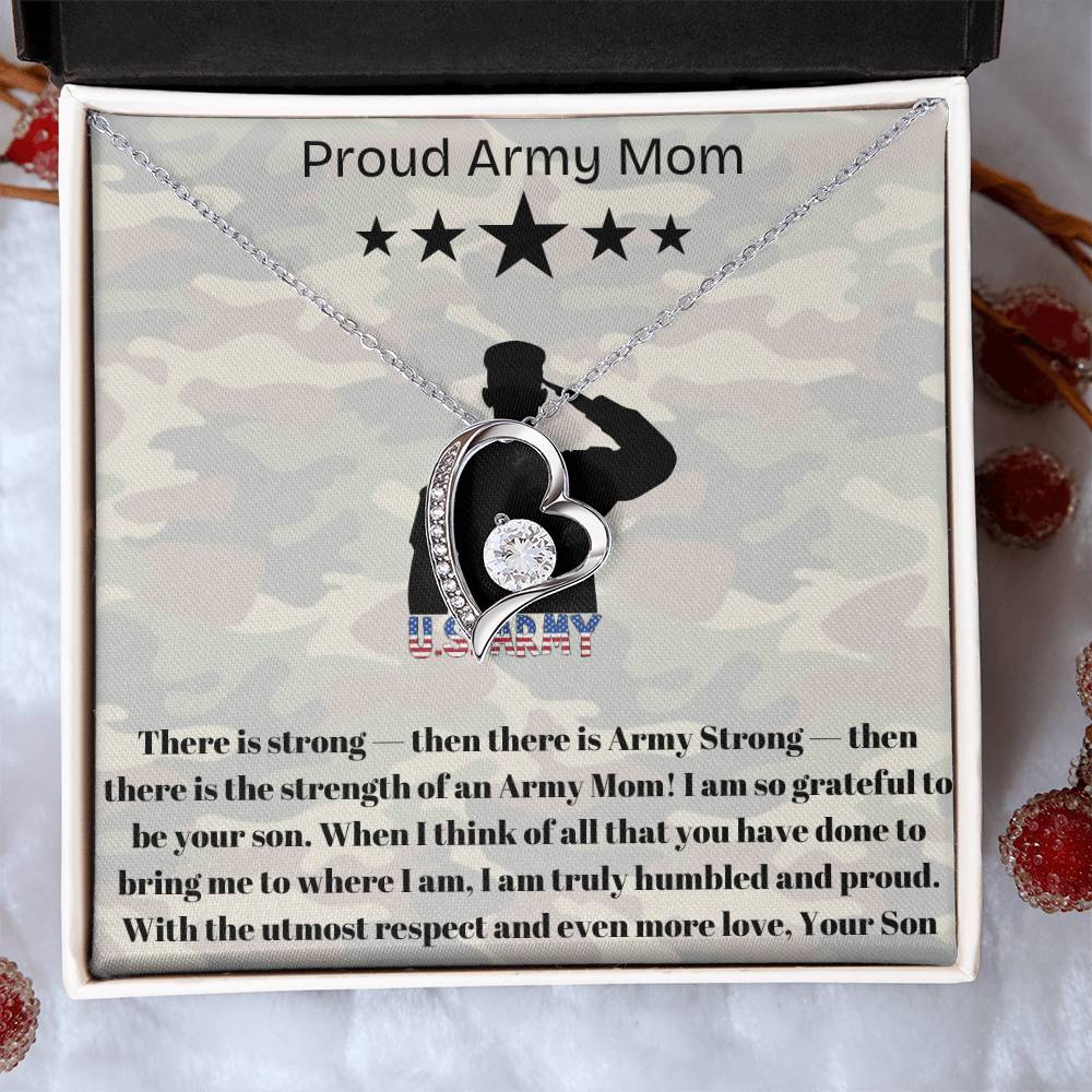 Army Mom, My Courageous Heart – A Necklace for Your Endless Love
