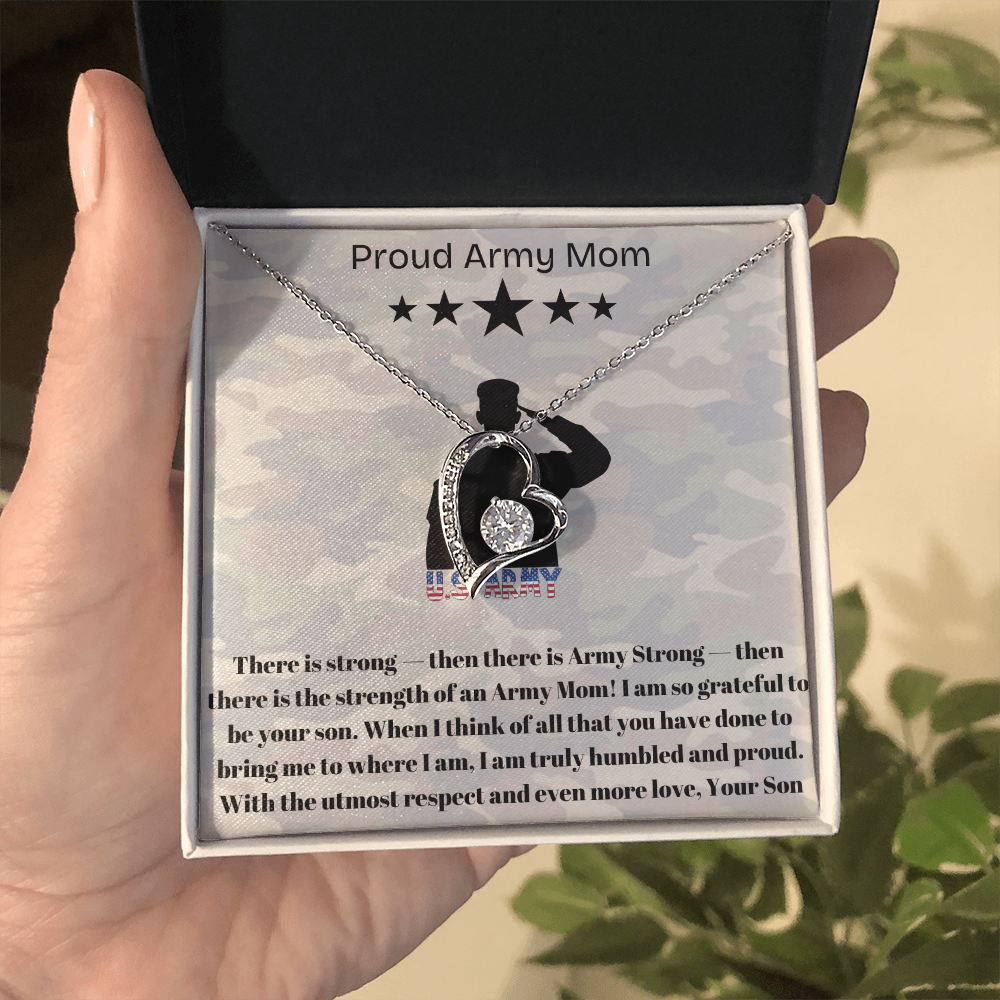 Army Mom, My Courageous Heart – A Necklace for Your Endless Love