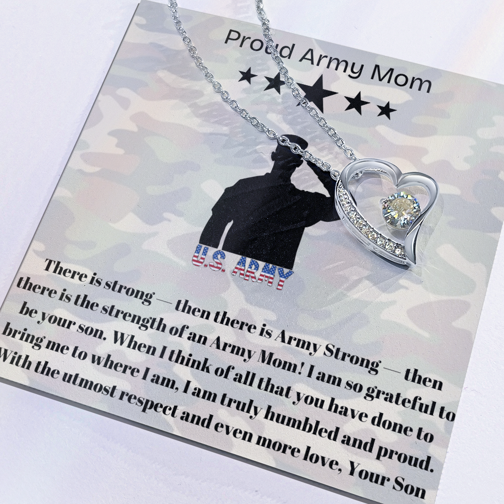 Army Mom, My Courageous Heart – A Necklace for Your Endless Love