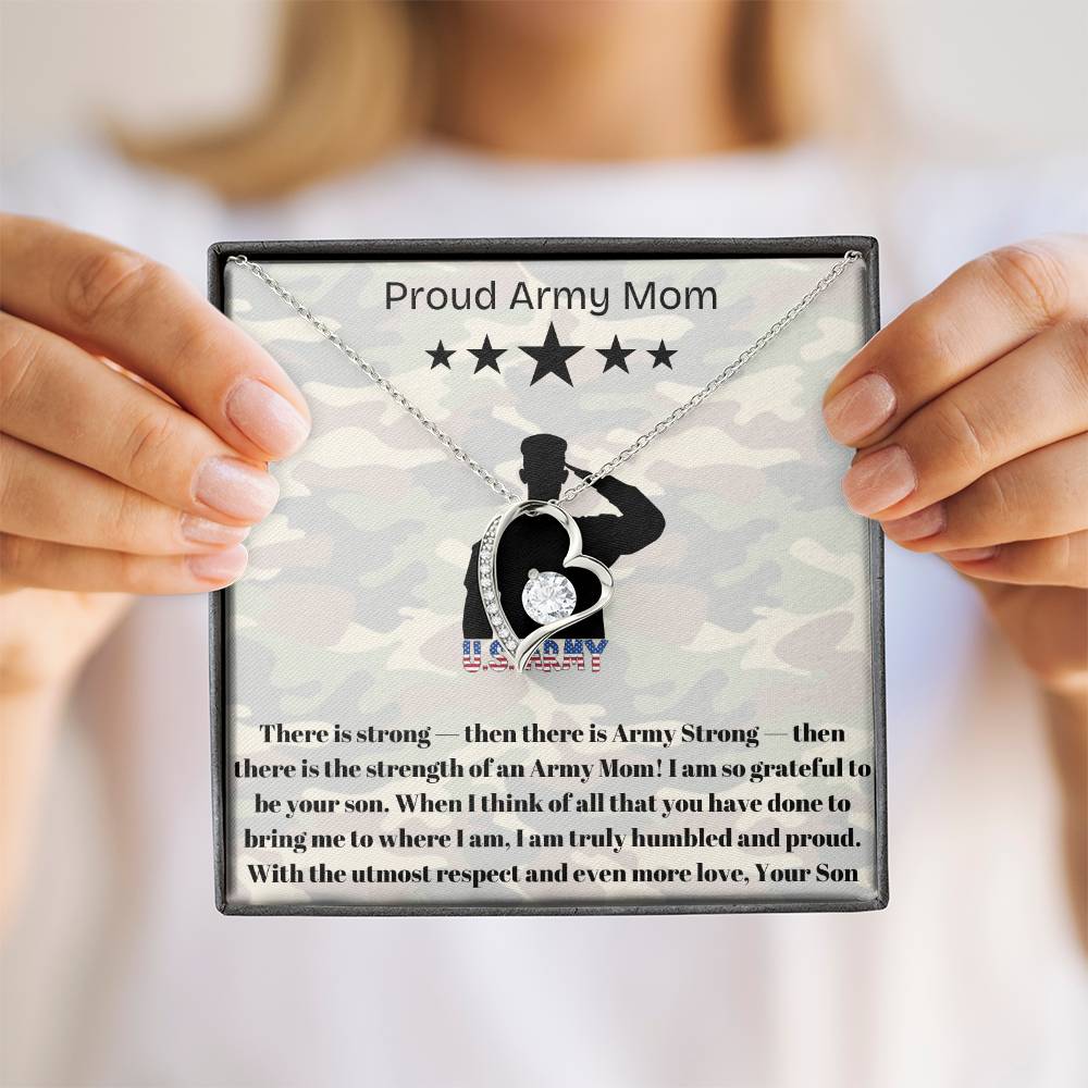 Army Mom, My Courageous Heart – A Necklace for Your Endless Love
