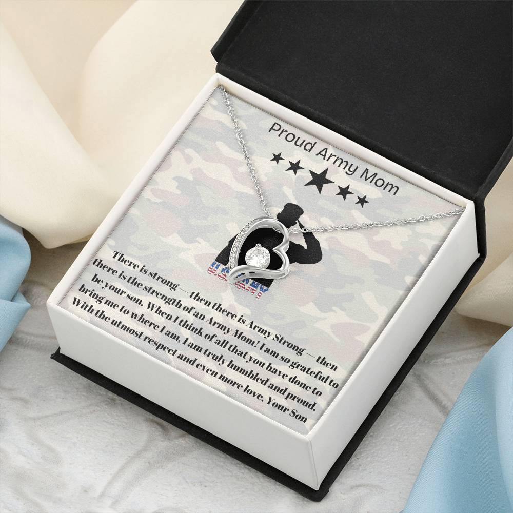 Army Mom, My Courageous Heart – A Necklace for Your Endless Love
