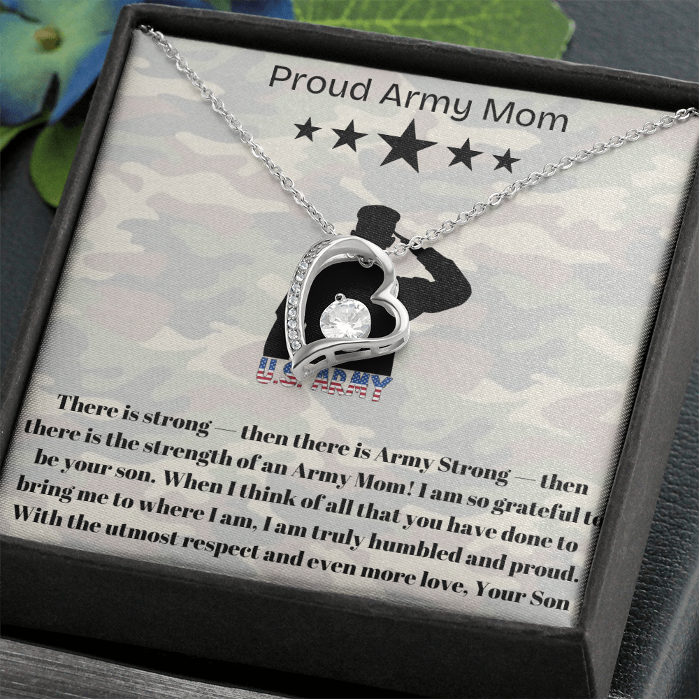 Army Mom, My Courageous Heart – A Necklace for Your Endless Love