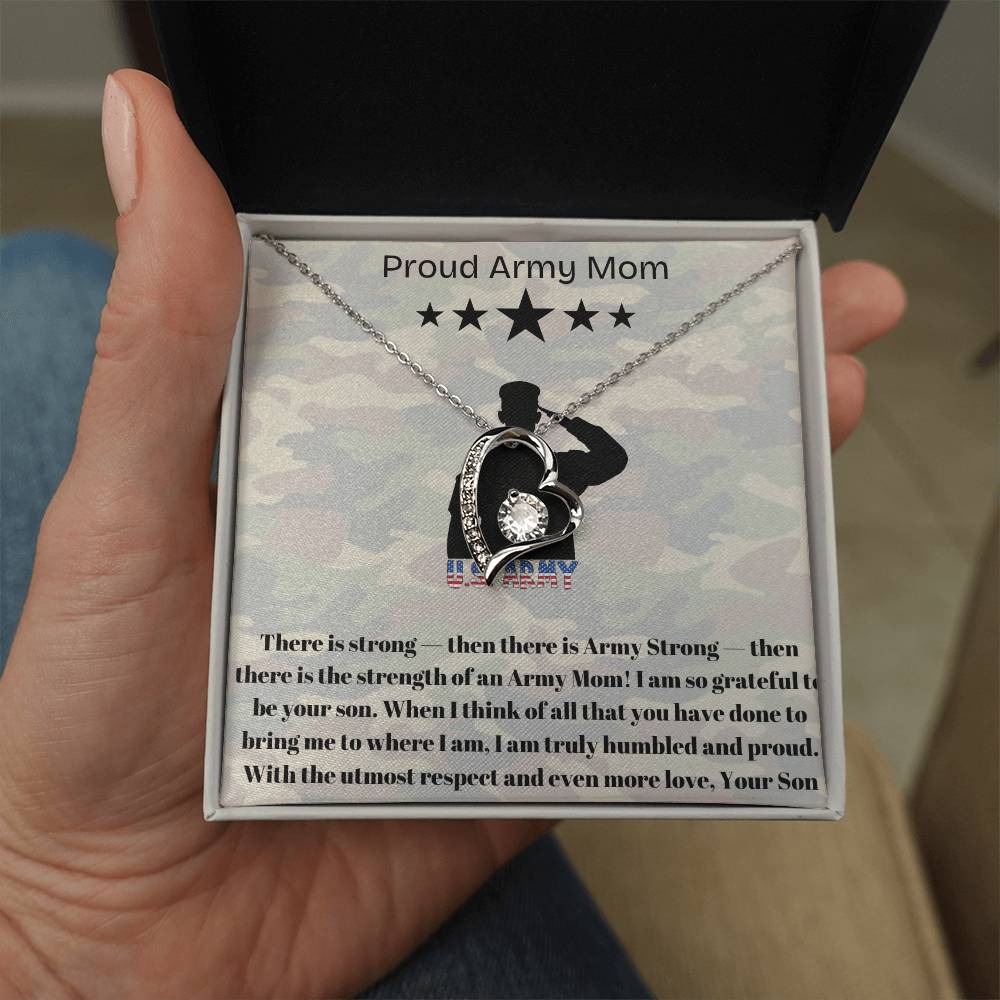 Army Mom, My Courageous Heart – A Necklace for Your Endless Love