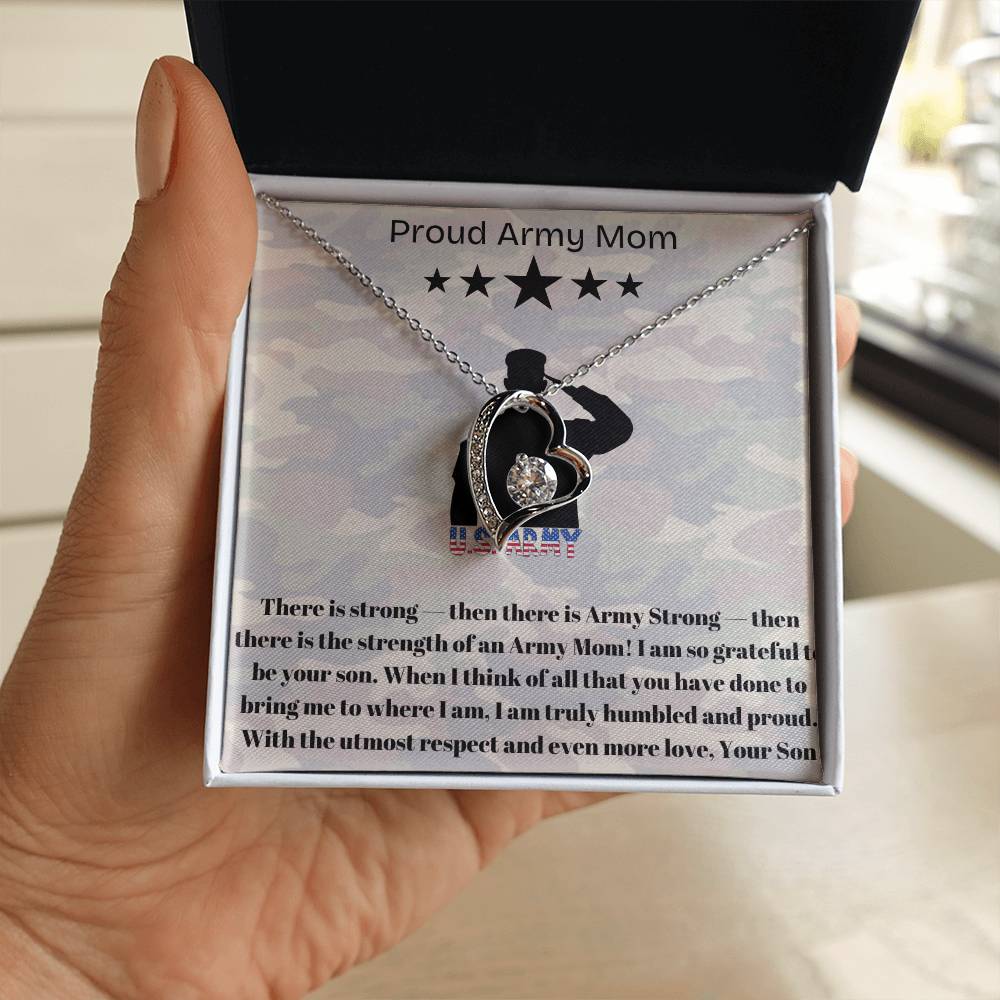 Army Mom, My Courageous Heart – A Necklace for Your Endless Love