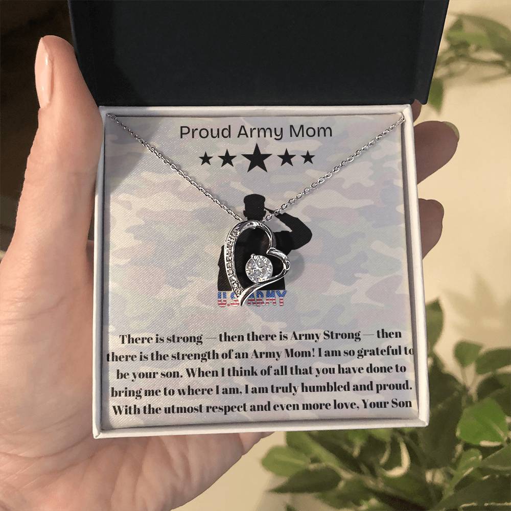 Army Mom, My Courageous Heart – A Necklace for Your Endless Love