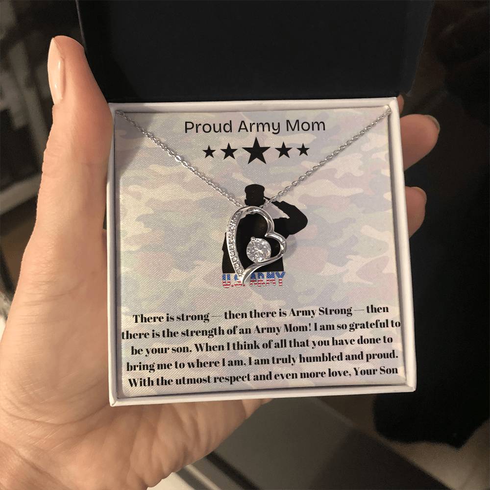 Army Mom, My Courageous Heart – A Necklace for Your Endless Love