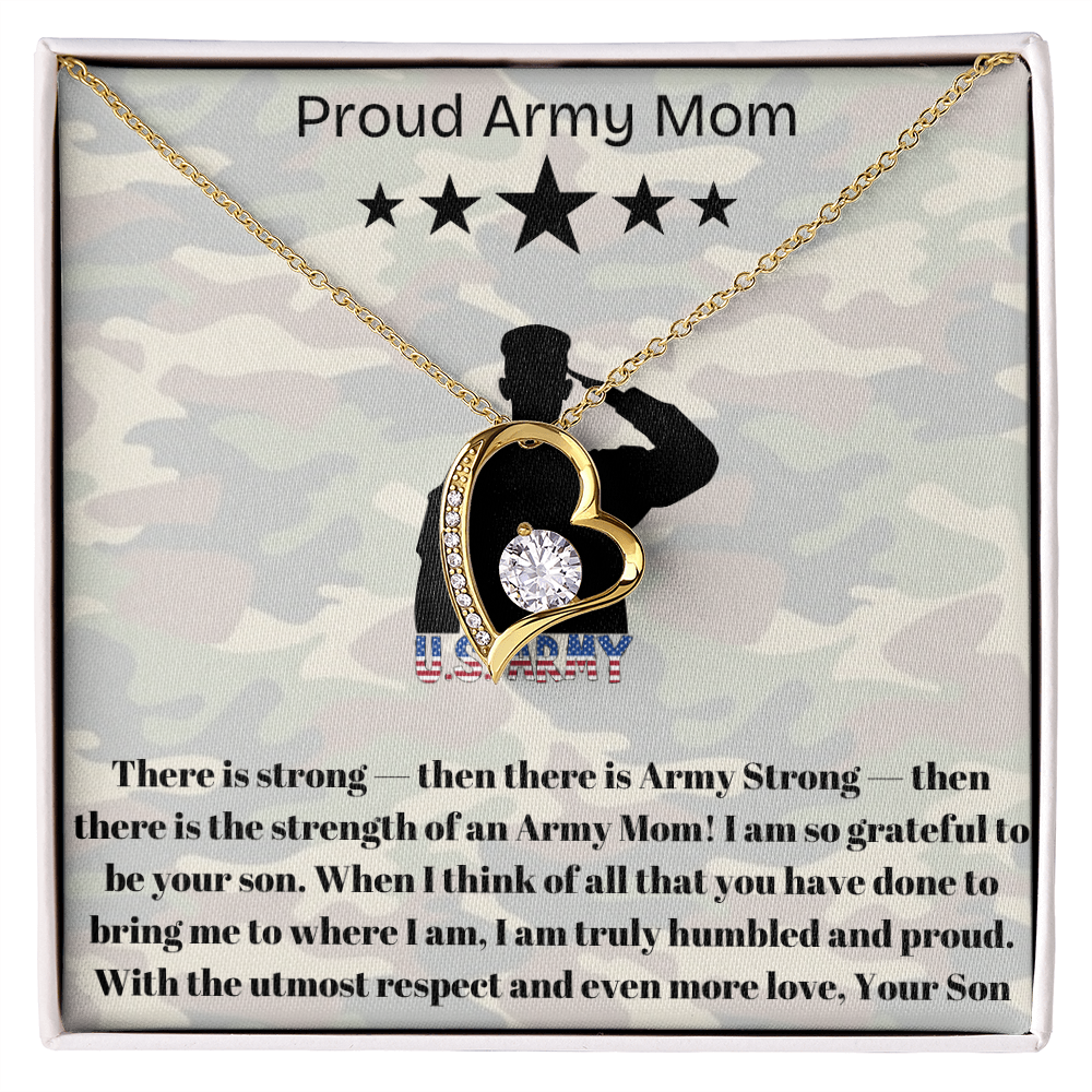 Army Mom, My Courageous Heart – A Necklace for Your Endless Love