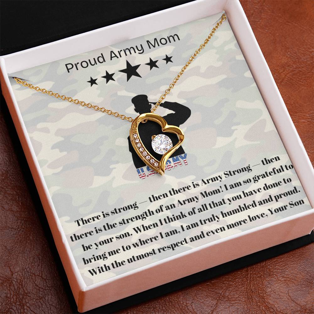Army Mom, My Courageous Heart – A Necklace for Your Endless Love