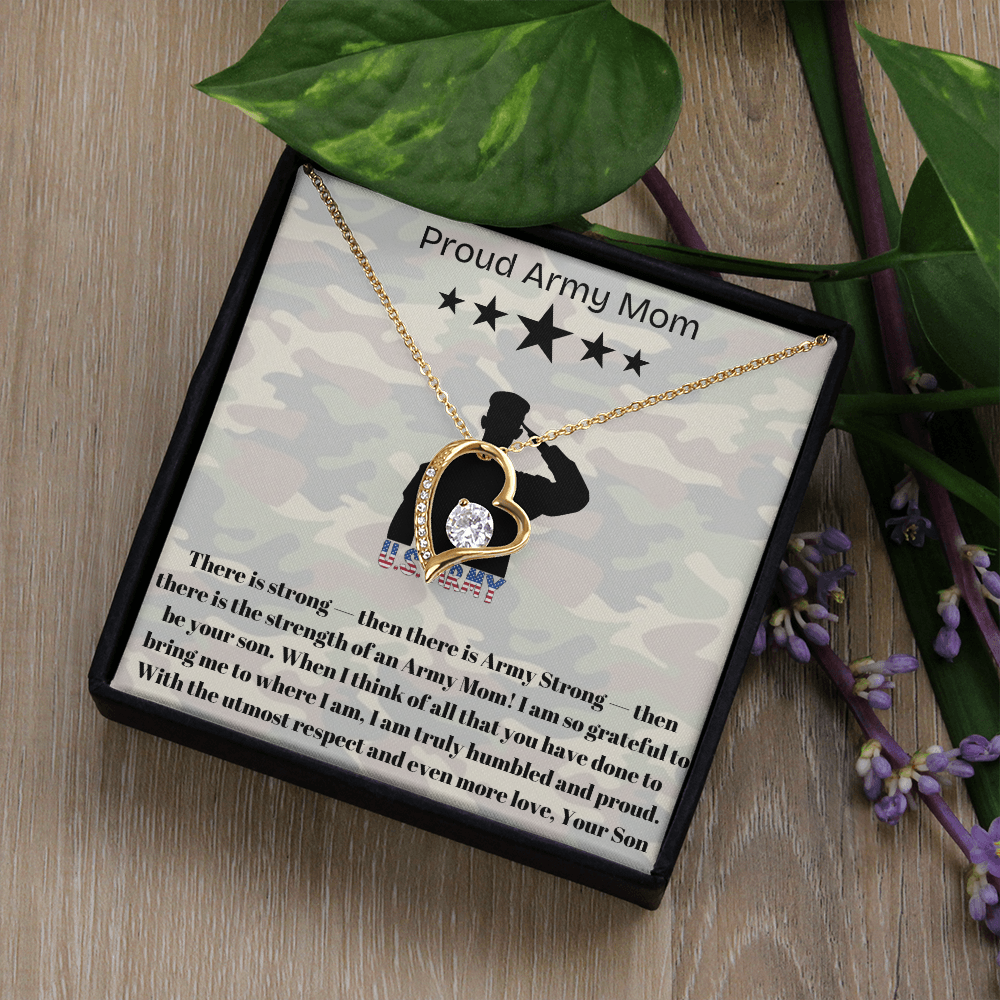 Army Mom, My Courageous Heart – A Necklace for Your Endless Love