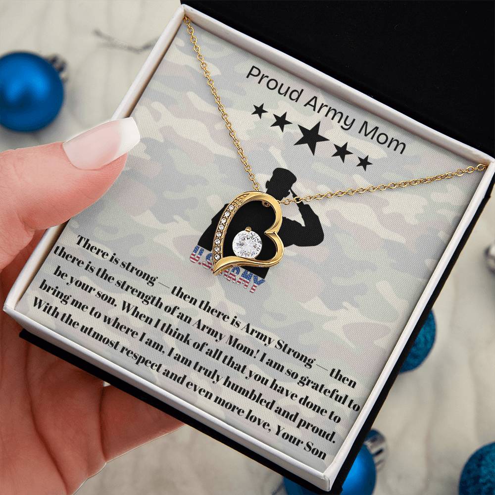 Army Mom, My Courageous Heart – A Necklace for Your Endless Love