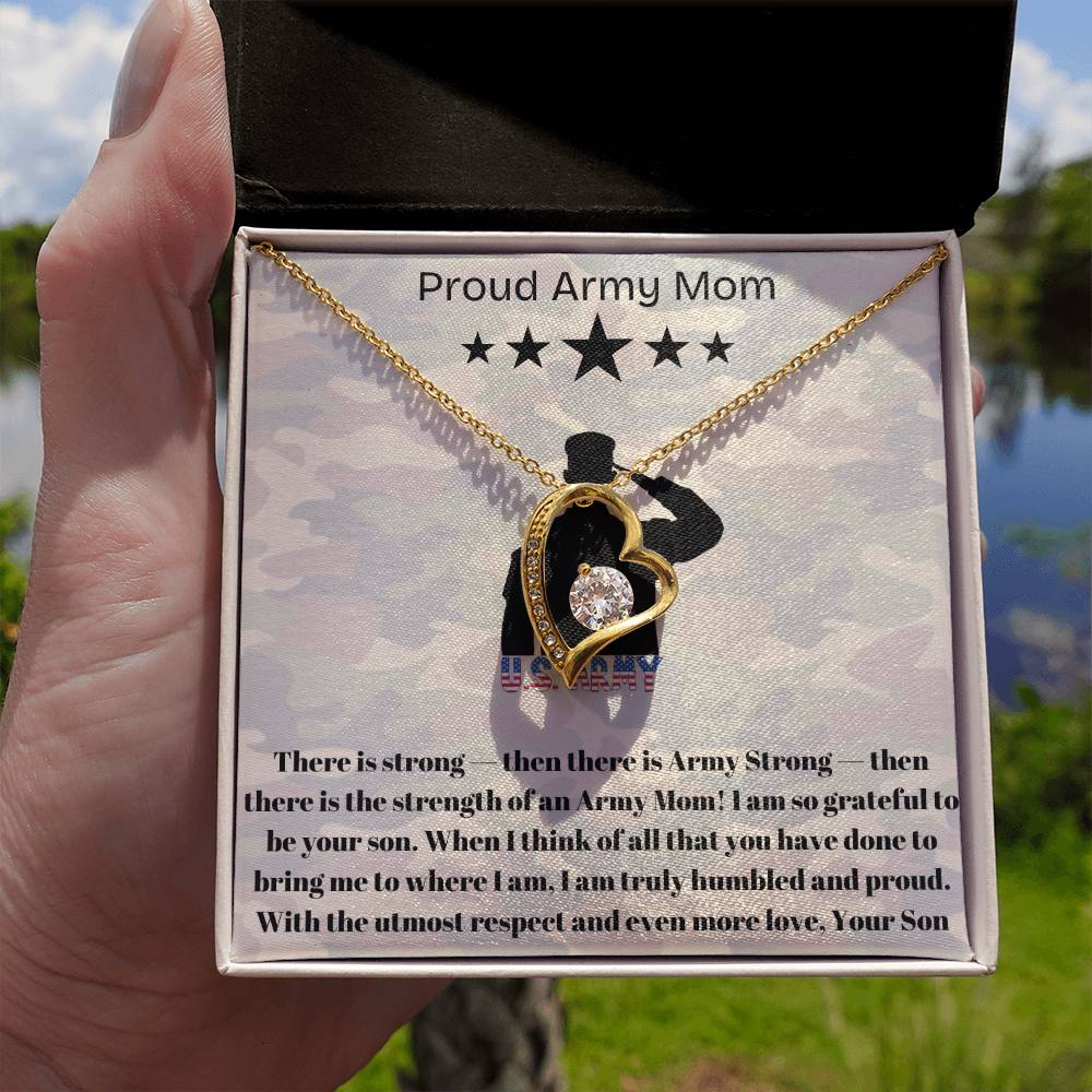 Army Mom, My Courageous Heart – A Necklace for Your Endless Love