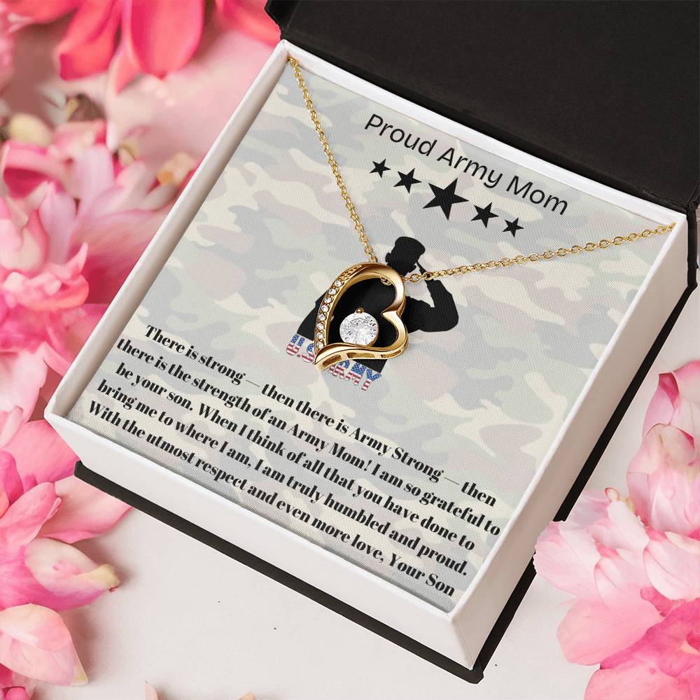 Army Mom, My Courageous Heart – A Necklace for Your Endless Love