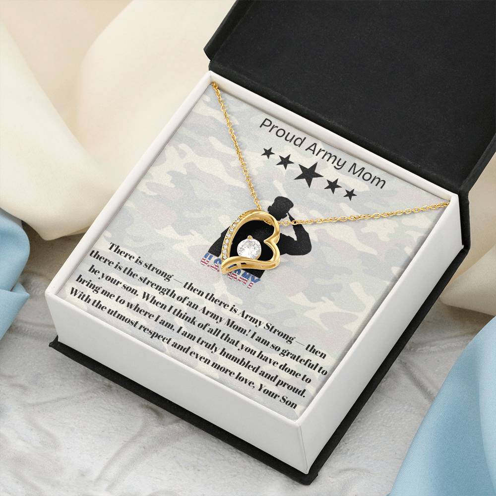 Army Mom, My Courageous Heart – A Necklace for Your Endless Love