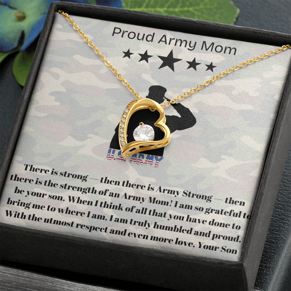 Army Mom, My Courageous Heart – A Necklace for Your Endless Love