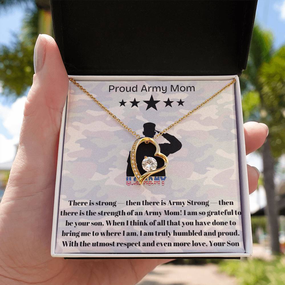 Army Mom, My Courageous Heart – A Necklace for Your Endless Love