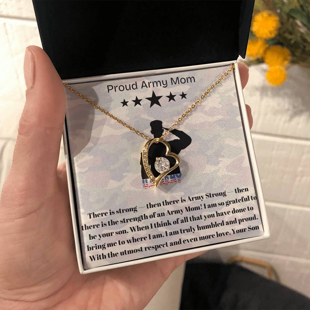 Army Mom, My Courageous Heart – A Necklace for Your Endless Love