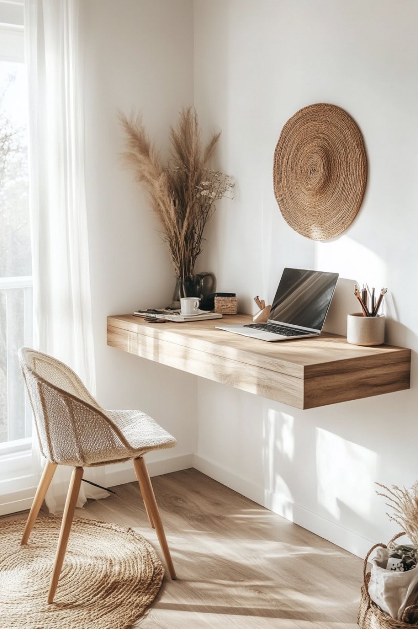 Floating Desk Against the Wall