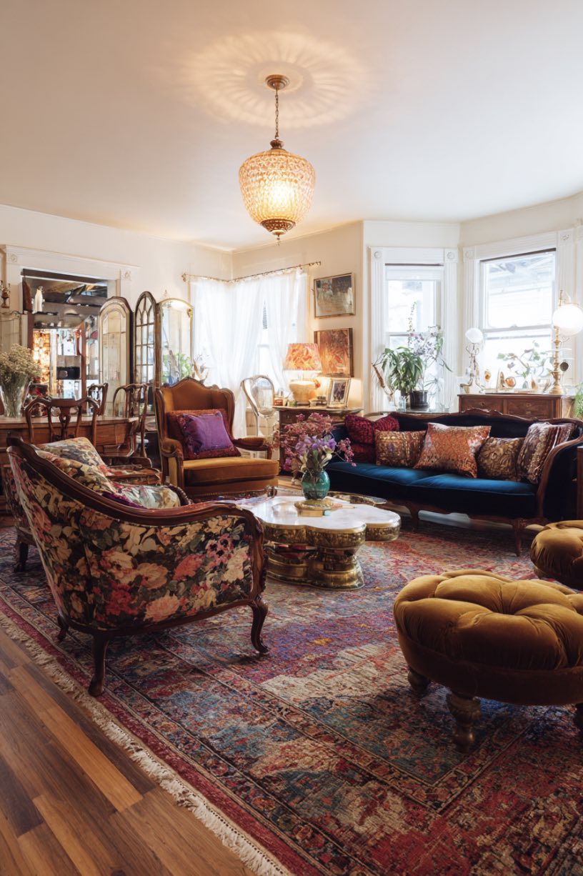 Mismatched Antique Furniture