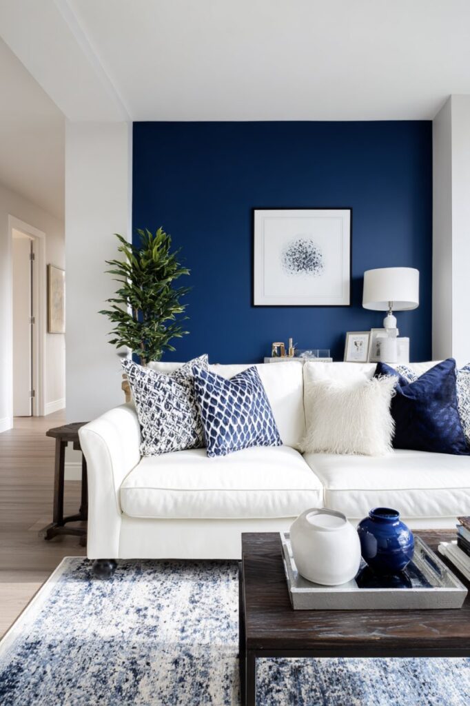 27 Stunning Navy and White Living Room Ideas That'll Transform Your ...
